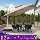 PURPLE LEAF Outdoor Windproof Umbrella, Square Cantilever Umbrella Outside Patio