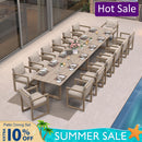 PURPLE LEAF Caesar Outdoor Dining Set Aluminum Luxury Patio Furniture Table and Chairs Set with Olifen Removable Thick Cushion and Pillow Patio Dining Sets for Garden Deck