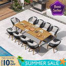 PURPLE LEAF Teak Patio Dining Set with Cushions and Pillow All-Weather Wicker Patio Table Set for Garden, Deck, and Yard