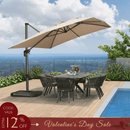 PURPLE LEAF Patio Outdoor Large Umbrella Square and Rectangular Cantilever Yard Sun Umbrellas