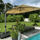 PURPLE LEAF Deluxe Aluminum Outdoor Patio Umbrella Square Cantilever Umbrellas