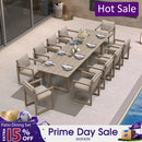 PURPLE LEAF Caesar Outdoor Dining Set Aluminum Luxury Patio Furniture Table and Chairs Set with Olifen Removable Thick Cushion and Pillow Patio Dining Sets for Garden Deck