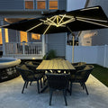 PURPLE LEAF Rectangle Outdoor Patio Umbrellas with Lights