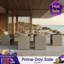 PURPLE LEAF Sanori Patio Dining Set Modern Large Weather-Resistant Table and Aluminum Chairs with Cushions for Garden Beige
