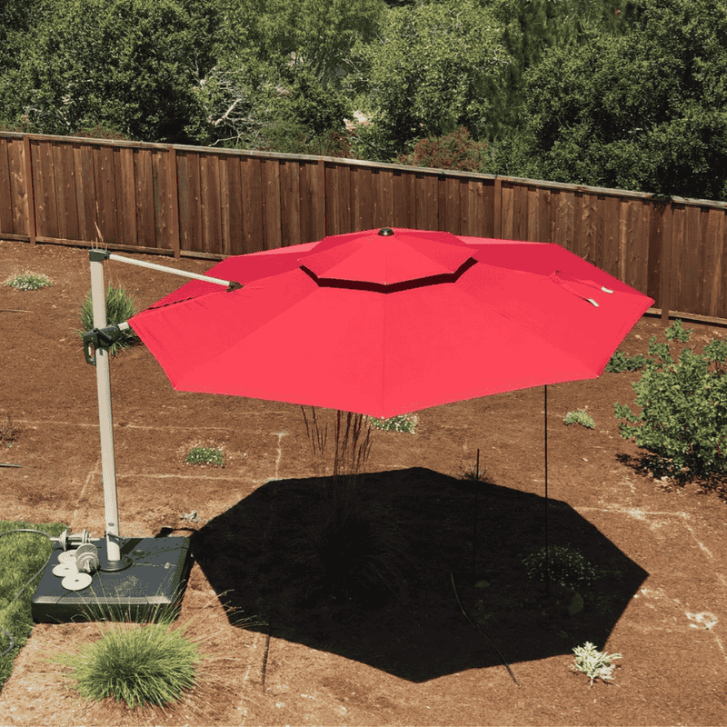 PURPLE LEAF Large Round Patio Cantilever Umbrella for Deck, Pool, Backyard