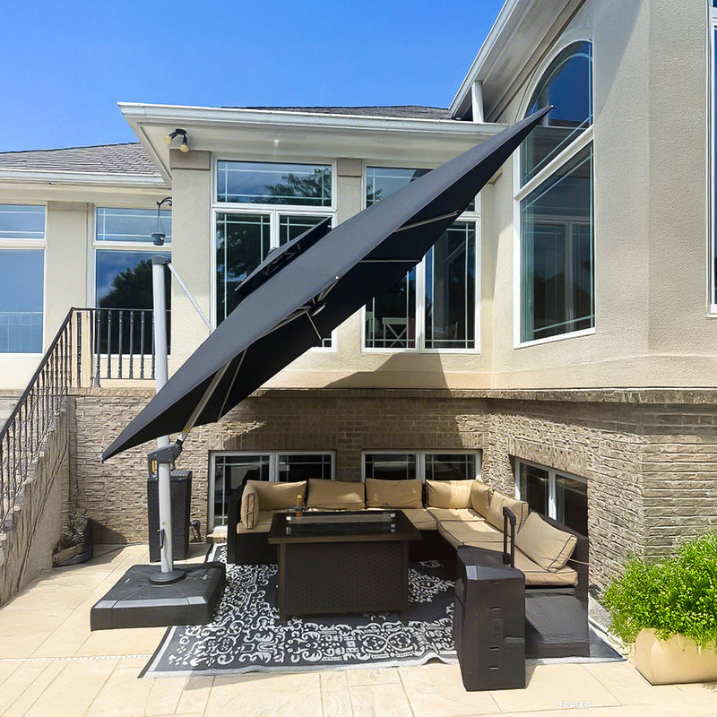 PURPLE LEAF Best Square Cantilever Pool Umbrella Outdoor Patio Sun Porch Umbrella