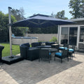 PURPLE LEAF Best Square Cantilever Pool Umbrella Outdoor Patio Sun Porch Umbrella