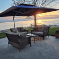 PURPLE LEAF Best Square Cantilever Pool Umbrella Outdoor Patio Sun Porch Umbrella