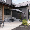 PURPLE LEAF Lateral Tilt Patio Umbrella with Base, 360° Swivel Cantilever Umbrella with Stand