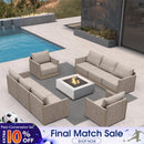 PURPLE LEAF Sanori Classical without Table Beige Patio Conversation Set with Cushions for Deck
