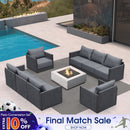 PURPLE LEAF Sanori Classical without Table Grey Patio Conversation Set with Cushions for Deck