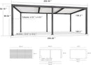 PURPLE LEAF Outdoor Louvered Pergola Patio Sun Shade Shelter with Adjustable Hardtop Patio Pergola Gray Frame White Roof