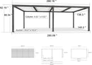 PURPLE LEAF Outdoor Louvered Pergola Patio Sun Shade Shelter with Adjustable Hardtop Patio Pergola Gray Frame White Roof