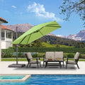 PURPLE LEAF Patio Cantilever Umbrella with Aluminum Offset Hanging for Pool Garden Deck