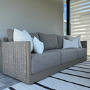 PURPLE LEAF Sanori L-Shaped Patio Couch Set Modular Sofa with Beige Cushions and Ottoman for Backyard
