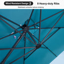 PURPLE LEAF Patio Table and Umbrella Set, 10×13 ft Grey Pole Cantilever Outdoor Umbrella with Base