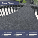 PURPLE LEAF Patio Table and Umbrella Set, 10×13 ft Grey Pole Cantilever Outdoor Umbrella with Base