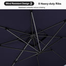 PURPLE LEAF Patio Table and Umbrella Set, 10×13 ft Grey Pole Cantilever Outdoor Umbrella with Base