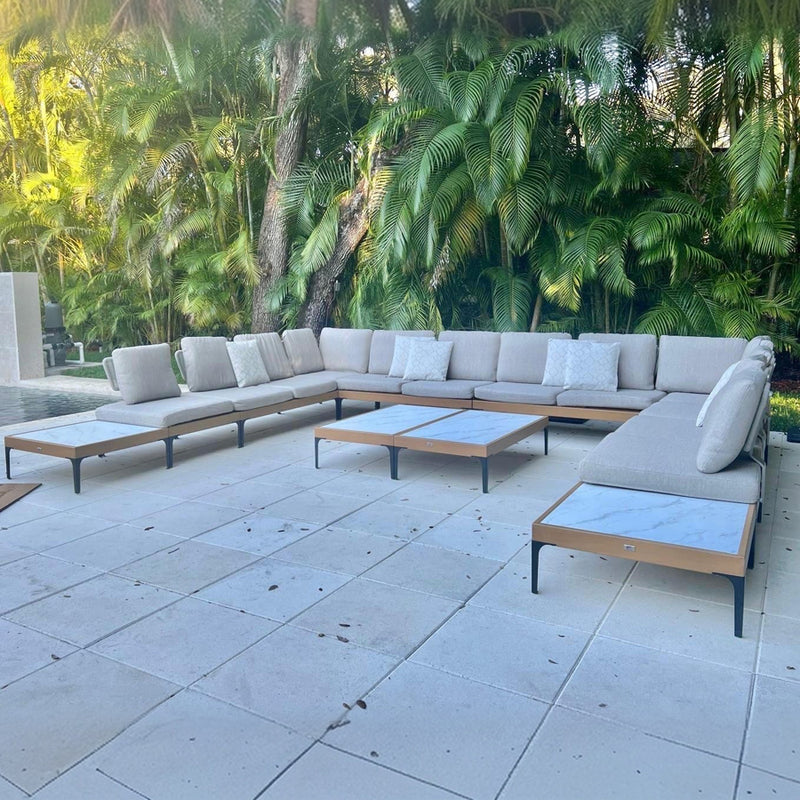 Light Grey Modular Outdoor Sectional | Cushioned & Flexible