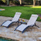 PURPLE LEAF Patio Chaise Lounge Set Outdoor Beach Pool Sunbathing Lawn Lounger Recliner Chair Outside Chairs with Side Table Included