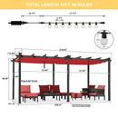PURPLE LEAF Outdoor Pergola with Retractable Canopy Aluminum Shelter for Beach Porch Garden  Shade Pavilion Pergola  with Lights