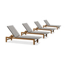 PURPLE LEAF Outdoor Teak Chaise Lounge Chair, Wood Grain Aluminum Outdoor Pool Lounge Chairs with Adjustable Backrest, Breathable Recliner for Patio, Poolside, Garden