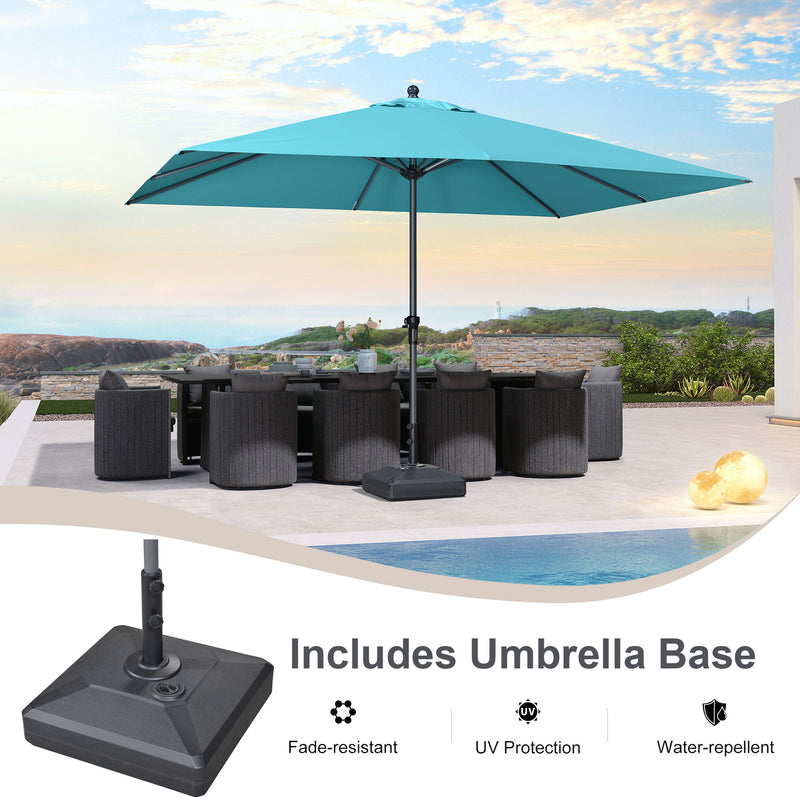 PURPLE LEAF Aluminum Patio Table Umbrella Heavy Duty Market Umbrella with Base
