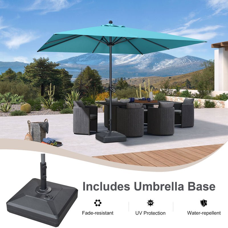 PURPLE LEAF Aluminum Patio Table Umbrella Heavy Duty Market Umbrella with Base