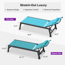PURPLE LEAF Outdoor Lounge Chair Patio Chaise Pool Lounger Aluminum Frame with Side Table and Wheels for Outside Sunbathing Tanning Recliner Including Pillows