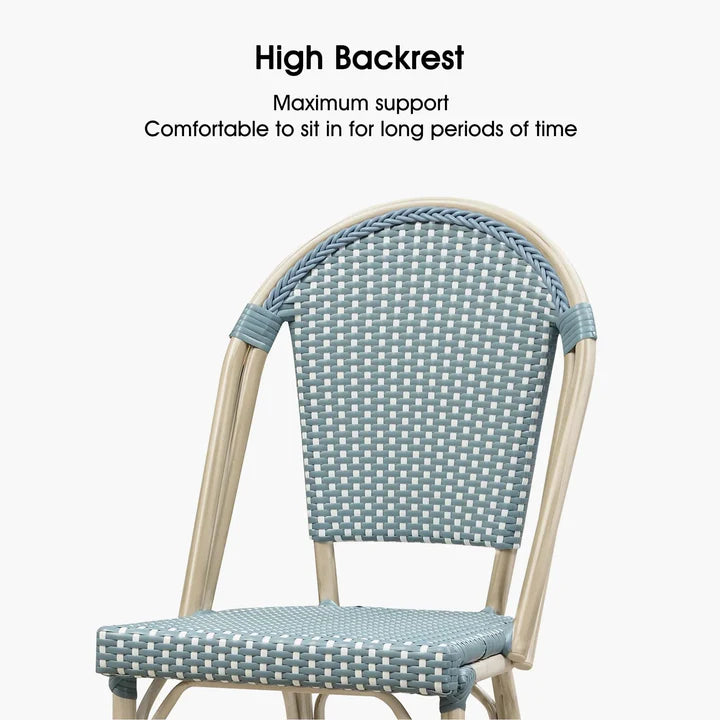 OPEN BOX I PURPLE LEAF French Counter Height Bar Height Stool Set of 2, Patio Bar Chairs with Back Rattan, French Bistro Set