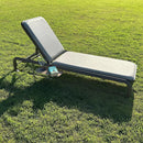 PURPLE LEAF Patio Chaise Lounge with Cushion Aluminum Tanning Chair Lounge Adjustable Reclining Set