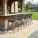 PURPLE LEAF Outdoor Bar Stools Counter Stools Rattan Bar Stools Chair with Backrest for Indoor or Outdoor, Kitchen lsland