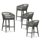 PURPLE LEAF Outdoor Bar Stools Counter Stools Rattan Bar Stools Chair with Backrest for Indoor or Outdoor, Kitchen lsland