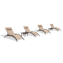 PURPLE LEAF Outdoor Chaise Lounge Chair  Patio Pool Lounger Bronze Aluminum Chairs with Side Table Adjustable Tanning Recliner for Outside Backyard Yard Deck Balcony Beach