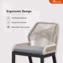PURPLE LEAF 2 Pieces  Sunbrella Patio Dining Chairs with All-Weather Wicker Back and Comfortable Cushions for Deck, Garden, Kitchen