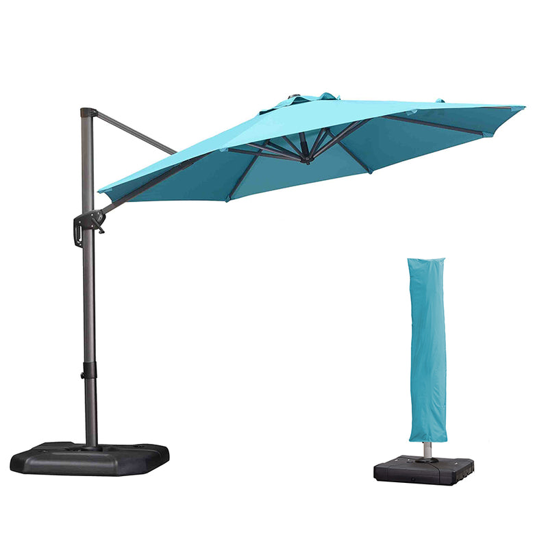 PURPLE LEAF Cantilever Garden Patio Umbrella with Free Umbrella Cover