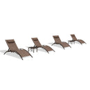 PURPLE LEAF Outdoor Chaise Lounge Chair  Patio Pool Lounger Bronze Aluminum Chairs with Side Table Adjustable Tanning Recliner for Outside Backyard Yard Deck Balcony Beach