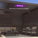 PURPLE LEAF Louvered Pergola Accessory Aluminum Louver Grille for Optimal Privacy, Sunlight Control Side Fixed Shutter Wall, for Bronze Pergola Not Included