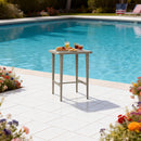 PURPLE LEAF Outdoor Bar Table Patio Dining Table Coffee Kitchen Breakfast Bistro Pub Bar Table for Patio Poolside