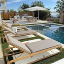 PURPLE LEAF Patio Chaise Lounge with Cushion Aluminum Tanning Chair Lounge Adjustable Reclining Set
