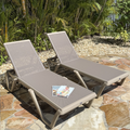 PURPLE LEAF Outdoor Chaise Lounge Chair Pool Lounge Chair with Champagne Aluminum Plastic Stackable Patio Lounge Chair for Poolside Sunbathing Beach Deck Yard