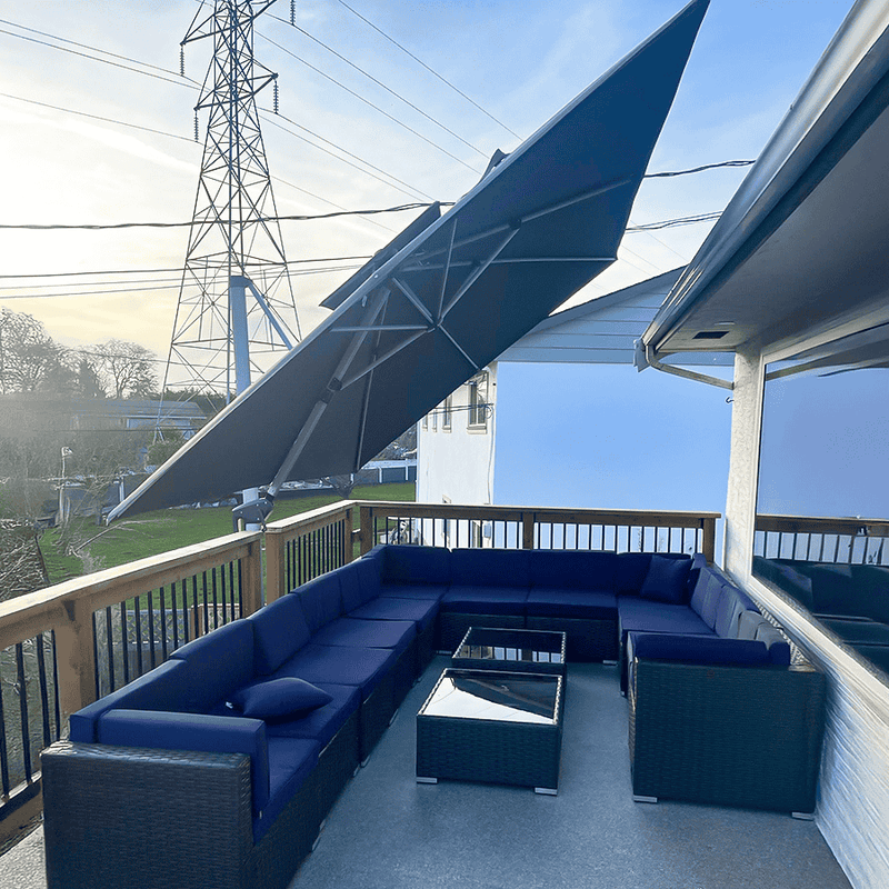 PURPLE LEAF Large Rectangular Porch Umbrella Outside Cantilever Patio Yard Umbrella