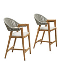 PURPLE LEAF Outdoor Bar Stool Counter Stools Rattan Bar Chair with Back Aluminum Modern Barstools for Patio Garden Kitchen