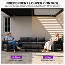 PURPLE LEAF Caesar Wall Mounted Louvered Pergola, All-Aluminum Patio Cover with Adjustable Roof, Hidden Gutter Drainage, Lean-to Pergola for Deck, Backyard, Porch, Dark Gray