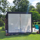 PURPLELEAF Outdoor Louvered Pergola Roller Blinds with Thermal Insulated, UV Protection Waterproof Fabric, Privacy Protection for Bronze Pergola, Easy to Install