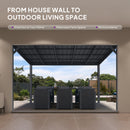 PURPLE LEAF Premium Wall-Mounted Lean to Gazebo with Galvanized Steel Roof for Outdoor Living