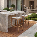 PURPLE LEAF Outdoor Bar Stools Set of 2, All-Weather Rope Wicker Aluminum Patio Bar Chairs for Deck, Balcony, Garden, Kitchen Island