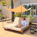 PURPLE LEAF Outdoor Luxury Daybed for Patio,  Poolside Chaise Lounge Bed with Cushion, Olefin Blend Fabric, Aluminum Frame Sunbed for Deck and Backyard