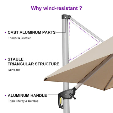 PURPLE LEAF 12x12ft Patio Umbrella Classic SUNBRELLA Cantilever Umbrellas PURPLE LEAF 12x12ft Patio Umbrella Classic SUNBRELLA Cantilever Umbrellas