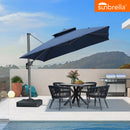 Clearance - PURPLE LEAF OPEN BOX SUNBRELLA Cantilever Umbrella Grey Aluminum Patio Umbrella